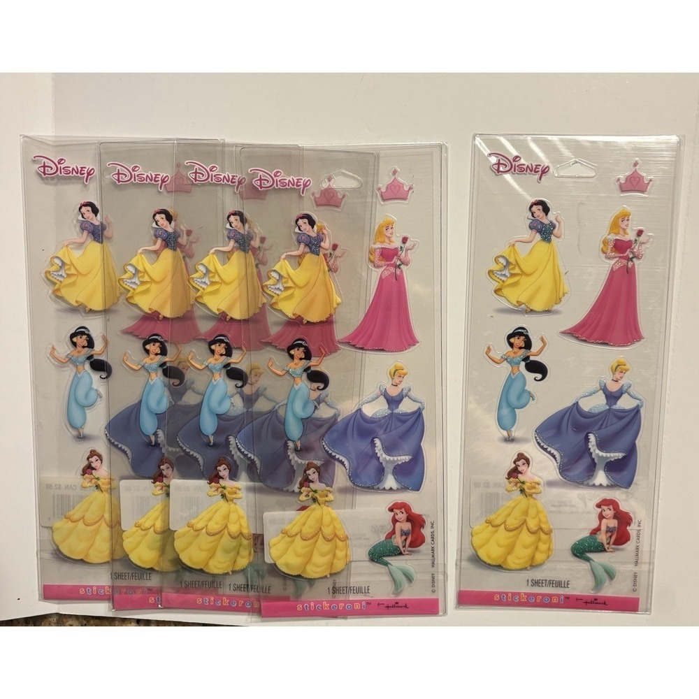 Hallmark Disney Princess Stickers Sealed Lot of 5